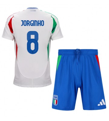 Italien Jorginho Frello #8 Borta Kläder Barn EM 2024 Kortärmad (+ Korta byxor)